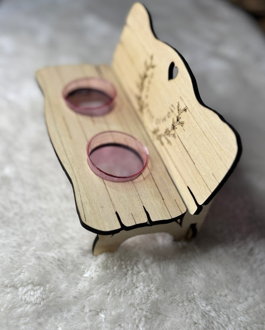 Rustikale Schnapserlbank „oana geht oiwei“ – inkl 2 Schnapsbechern