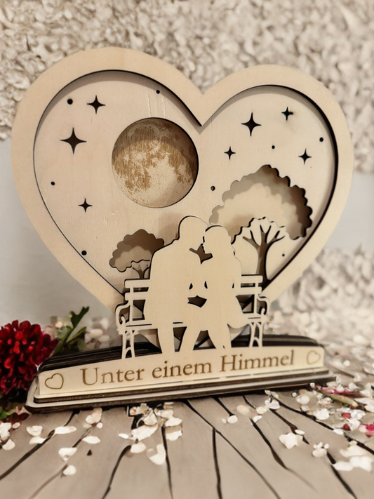 Handgefertigte Holzdekoration Herz