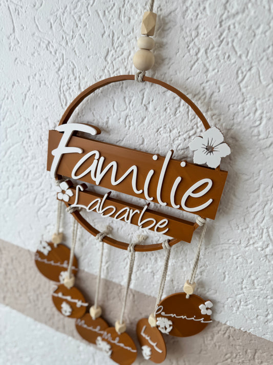 🌿 Personalisierter Familienkranz mit Namensschildern – Ein Zuhause voller Liebe 🌿