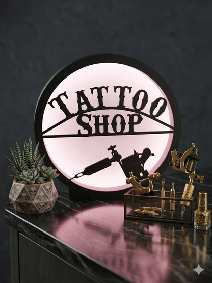 Leuchtrahmen Tattoo Shop“ – Edles Statement-Piece für Studio & Zuhause