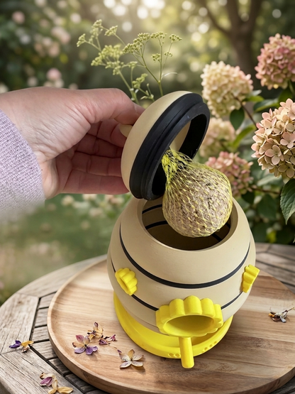 Vogelhäuschen für Meisenknödel | Dekorativer Vogelfutterspender | Futterstation Garten Balkon Terrasse | Geschenk für Vogelliebhaber