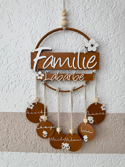 🌿 Personalisierter Familienkranz mit Namensschildern – Ein Zuhause voller Liebe 🌿