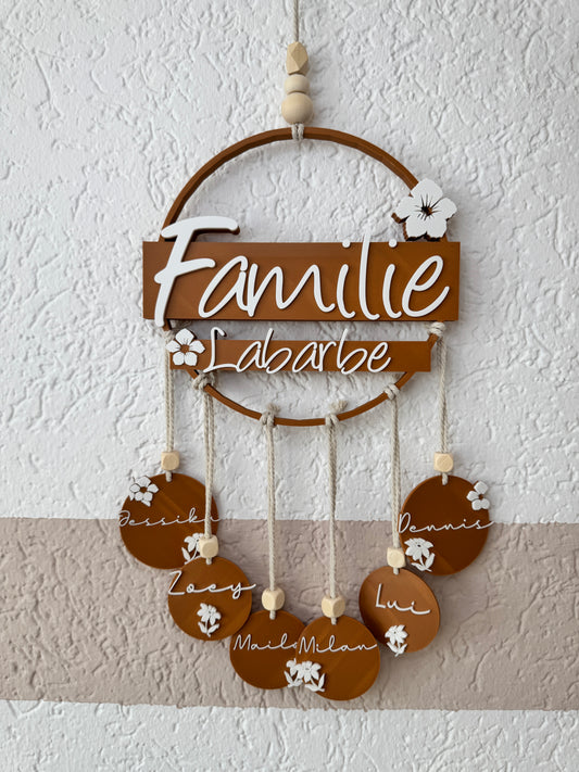 🌿 Personalisierter Familienkranz mit Namensschildern – Ein Zuhause voller Liebe 🌿