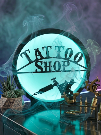 Leuchtrahmen Tattoo Shop“ – Edles Statement-Piece für Studio & Zuhause