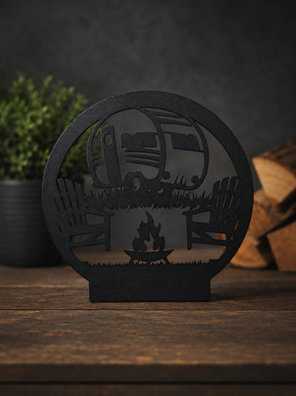 3D Leuchtrahmen Wohnwagen Deko I Camping Geschenk Wohnmpbil Silhouette I Lichtrahmen Aufsteller