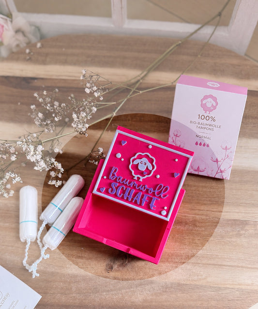 Hygienebox für Tampons - stilvoll & praktisch 🩷 Baumwoll Schafe