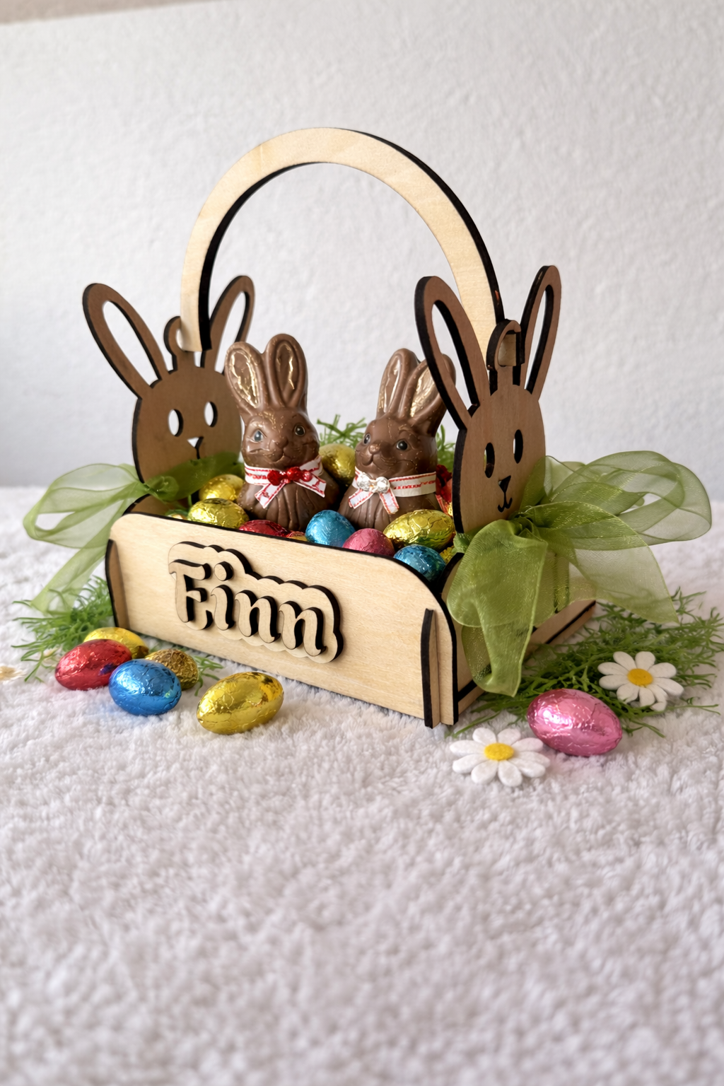 🐰 Personalisiertes Osterkörbchen aus Holz 🐣