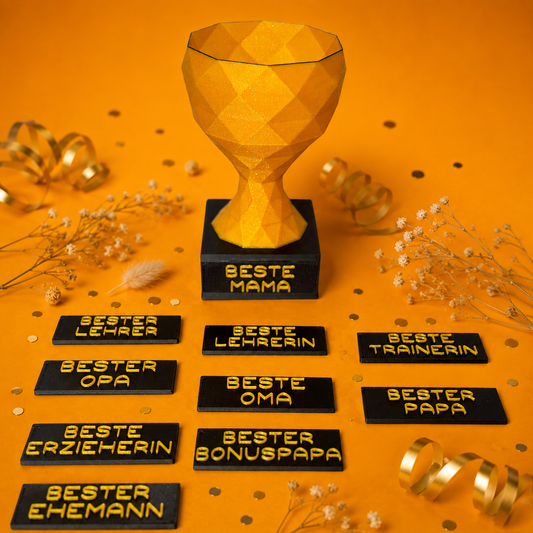 🏆 Personalisierter Low-Poly Pokal – Die Auszeichnung für deine Herzensmenschen 🏆